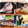 19Pcs Camping Cooking Utensil Kit Portable Picnic Cookware Outdoor Kitchen Equipment Gear Campfire Barbecue Appliances with Storage Bag