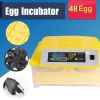 Egg Incubator, 48 Eggs Digital Incubator with Fully Automatic Egg Turning and Humidity Control 80W Clear Hatching for Chicken Duck Eggs