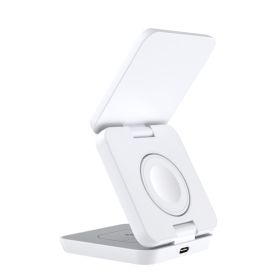 Magnetic Suction Wireless Charging And Folding Phone Holder (Color: White)