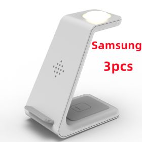 3 In 1 Fast Charging Station Wireless Charger Stand Wireless Quick Charge Dock For Phone Holder (Option: 3PCS White-Samsung)