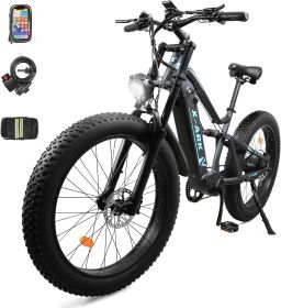 Electric Bike 1000W Motor Fat Tire 26x4 Mountain Bike (Color: as Pic)