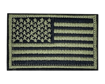 Tactical USA Flag Patch with Detachable Backing (Color: Marine Green)