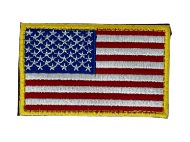 Tactical USA Flag Patch with Detachable Backing (Color: Yellow Red White & Blue)