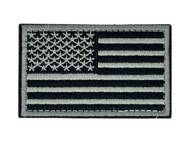 Tactical USA Flag Patch with Detachable Backing (Color: Grey)