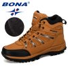 BONA New Designers Popular Trekking Shoes Men Leather Climbing Sport Sneakers Man Zapatillas Outdoor Hombre Hiking Shoes