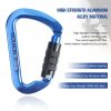 Heavy Duty 30KN Auto Locking Climbing Carabiner Clips Twist Lock